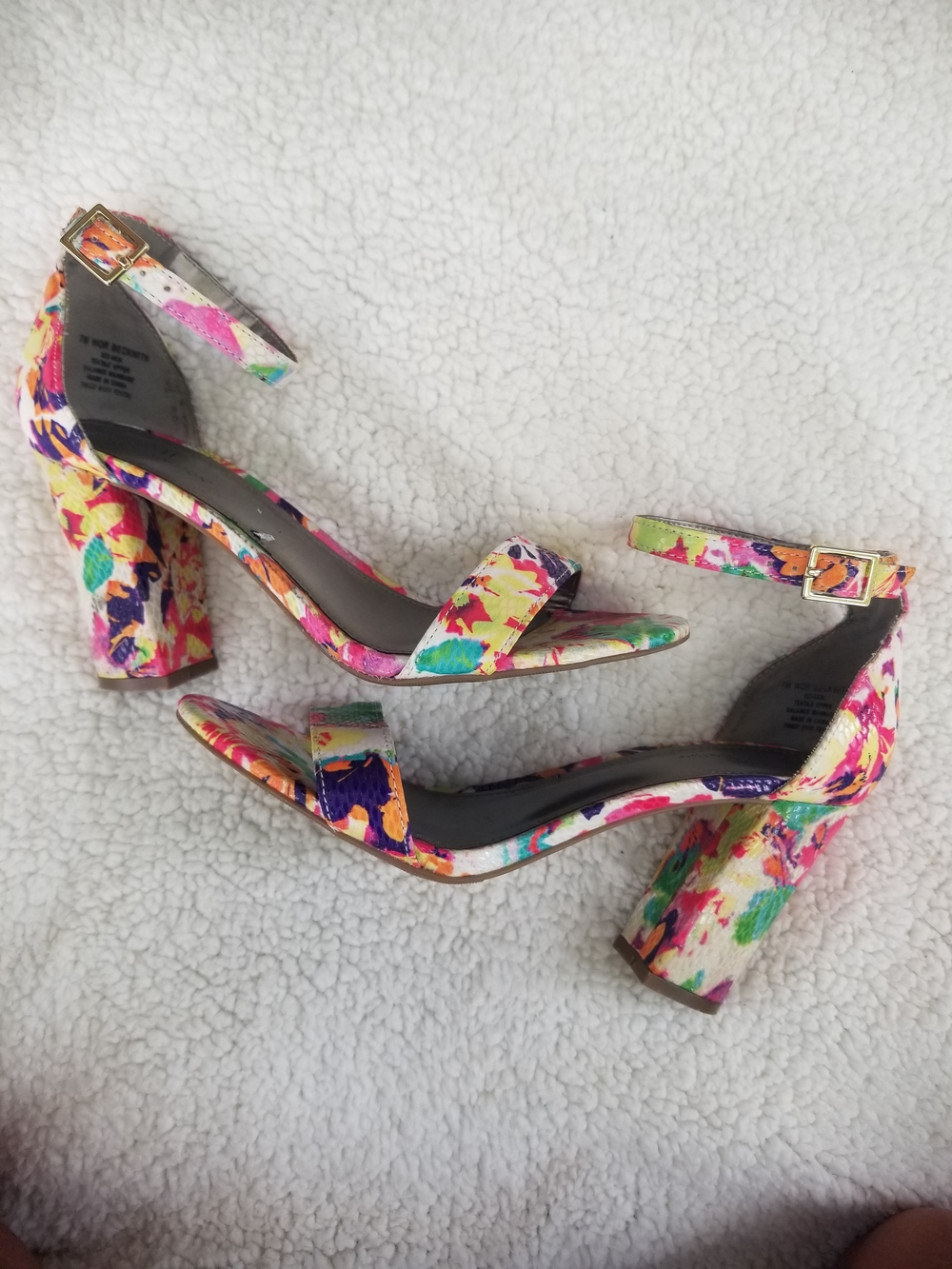 Worthington Multicolor Floral Block Heel Sandals